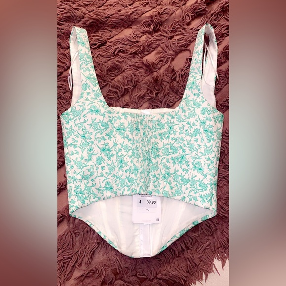 🚫SOLD🚫NWT ZARA poplin corset top sz XS - Picture 10 of 16